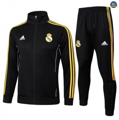 Maxmaillots Veste Survetement Real Madrid 2025/26 Noir/Jaune discout