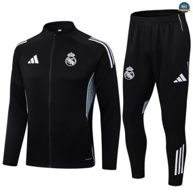Maxmaillots Veste Survetement Real Madrid 2025/26 Noir/Blanc Pas chèr