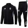 Maxmaillots Veste Survetement Real Madrid 2025/26 Noir/Blanc Pas chèr