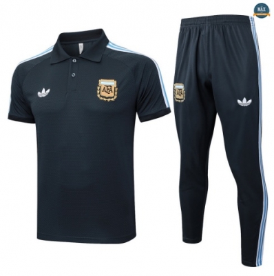 Maxmaillots Training Polo Argentine 2025/26 Gris foncé/Bleu/Blanc Pas Chere