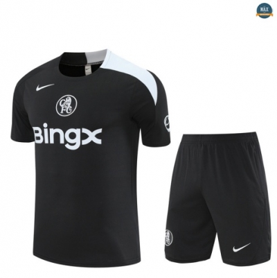Maxmaillots Training Chelsea + Short 2025/26 Noir/Blanc Pas chèr
