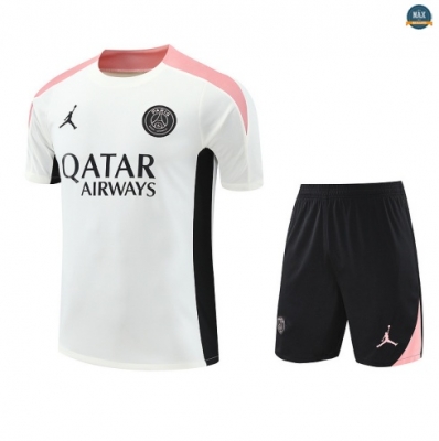 Maxmaillots Training PSG + Short 2025/26 Blanc/Noir/Rose discout