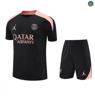 Maxmaillots Training PSG + Short 2025/26 Noir/Rose Pas Chere
