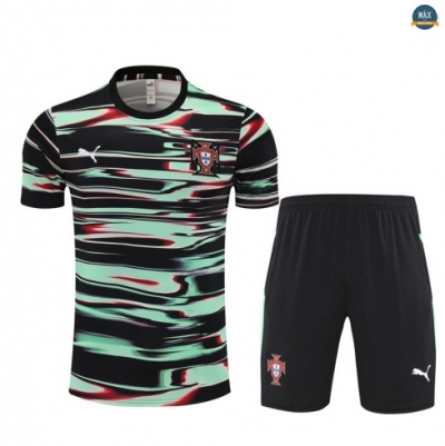 Maxmaillots Training Portugal Enfant + Short 2025/26 Vert/Noir personnalisé