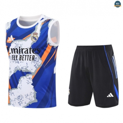 Maxmaillots Training Real Madrid Ensemble Short Débardeur 2025/26 Blanc/Noir/Bleu Online