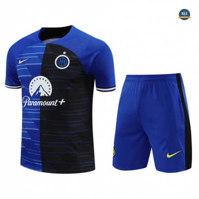 Nouveaux Max Maillot Inter Milan + Shorts 2024/25 Training bleu pas cher fiable