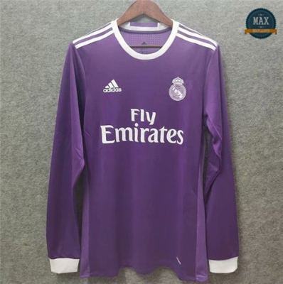 Max Maillot Retro 2016-17 Real Madrid Exterieur Manche Longue