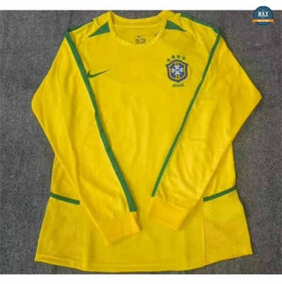 Maillots Retro 2002 Brésil Domicile Manche Longue