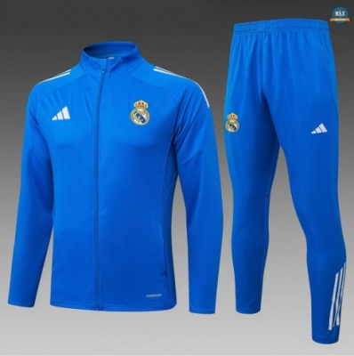 Nouveau Max Veste Survetement Enfant Real Madrid 2025/26 Bleu/BlanC