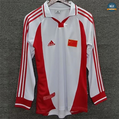 Max Maillots Rétro 2001 Chinase Manche Longue Blanc