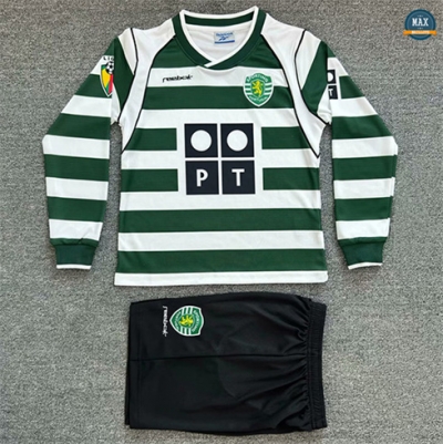 Max Maillots Rétro 2001-03 Sporting CP Enfant Domicile Manche Longue