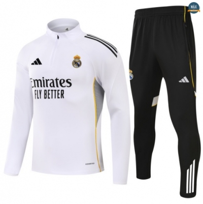Maxmaillots Survetement Enfant Real Madrid 2025/26 Blanc/Noir Online