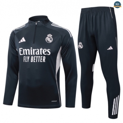 Maxmaillots Survetement Enfant Real Madrid 2025/26 Gris foncé/Blanc Pas chèr