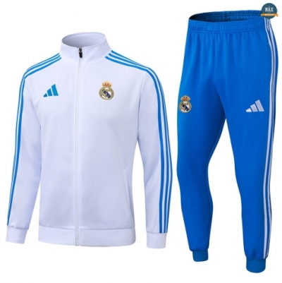 Maxmaillots Veste Survetement Real Madrid 2025/26 Blanc/Bleu discout