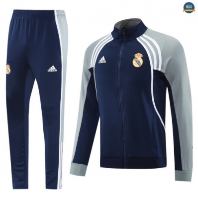 Maxmaillots Veste Survetement Real Madrid 2025/26 Bleu Marine/Blanc Pas Chere