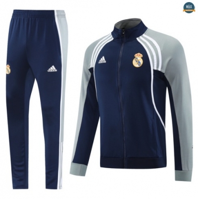 Maxmaillots Veste Survetement Real Madrid 2025/26 Bleu Marine/Blanc Pas Chere