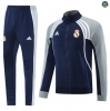 Maxmaillots Veste Survetement Real Madrid 2025/26 Bleu Marine/Blanc Pas Chere