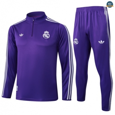 Maxmaillots Survetement Real Madrid 2025/26 violet/Blanc Pas Cher