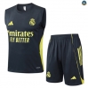 Maxmaillots Training Real Madrid Ensemble Short Débardeur 2025/26 Gris foncé/Jaune Pas Cher