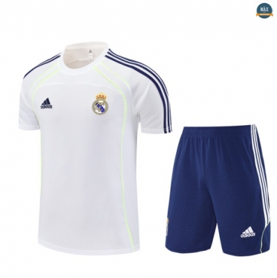 Maxmaillots Training Real Madrid Enfant + Short 2025/26 Blanc/Bleu Marine Pas chèr