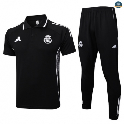 Maxmaillots Training Polo Real Madrid 2025/26 Noir/Blanc Pas Cher