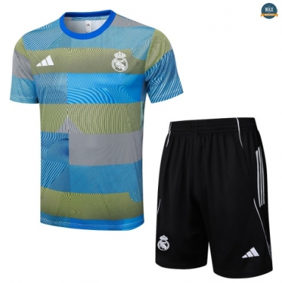 Maxmaillots Training Real Madrid + Short 2025/26 Bleu/Vert/Noir Pas chèr