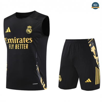 Soldes Maillot Training Real Madrid Ensemble Short Débardeur Homme 2024/25 noir