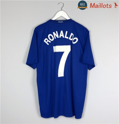 Maillot Retro 2008-09 Manchester United Exterieur Bleu (7 Cristiano Ronaldo)