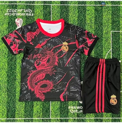 Max Maillots foot Real Madrid Enfant dragon Rouge 2025/26