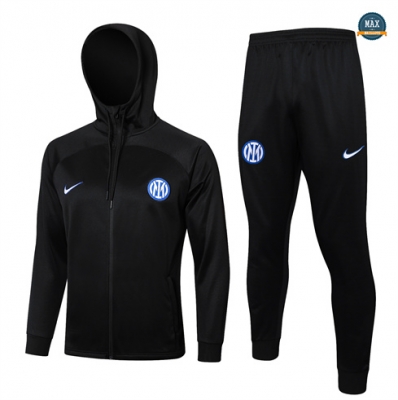 Grossiste Max Veste Survetement Enfant Inter Milan à Capuche 2024/25 noir