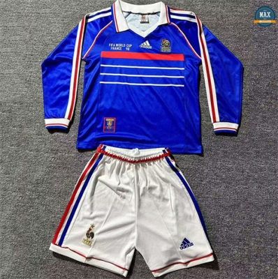 Max Maillots Retro 1998 France Enfant Domicile Manche Longue