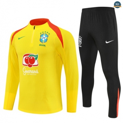 Maxmaillots Survetement Brésil 2025/26 Jaune/Noir/Orange Pas chèr