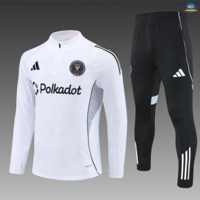 Maxmaillots Survetement Enfant Inter Miami 2025/26 Blanc/Noir Pas Cher