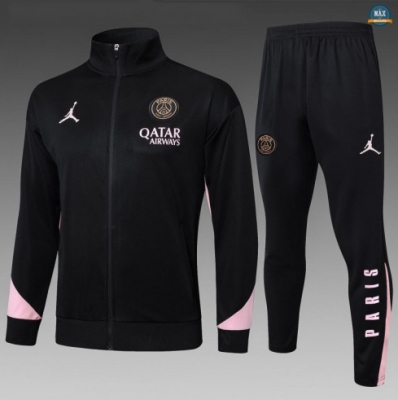 Maxmaillots Veste Survetement Enfant PSG 2025/26 Noir/Rose Pas chèr