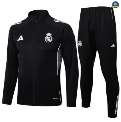 Maxmaillots Veste Survetement Enfant Real Madrid 2025/26 Noir/Blanc personnalisé