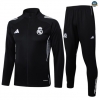 Maxmaillots Veste Survetement Enfant Real Madrid 2025/26 Noir/Blanc personnalisé