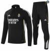 Maxmaillots Survetement Enfant Real Madrid 2025/26 Noir/Blanc/Jaune Pas Cher