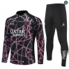 Maxmaillots Survetement PSG 2025/26 Noir/Rose Pas Cher