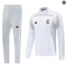 Maxmaillots Veste Survetement Real Madrid 2025/26 Blanc/Gris clair Pas Chere