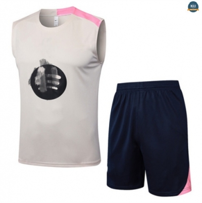 Maxmaillots Training Barcelone Ensemble Short Débardeur 2025/26 Jaune/Bleu/Rose Pas Chere