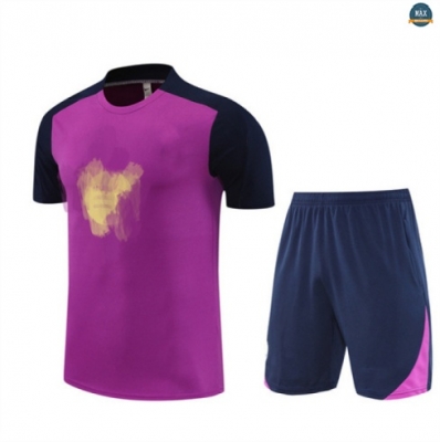 Maxmaillots Training Barcelone Enfant + Short 2025/26 Violet/Noir Pas Cher