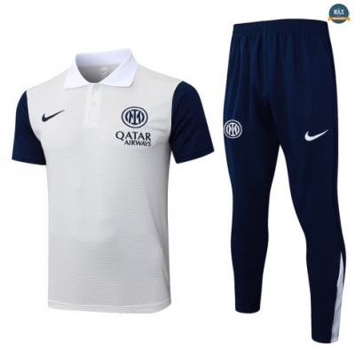 Maxmaillots Training Polo Inter Milan 2025/26 Blanc/Bleu Marine Pas Cher