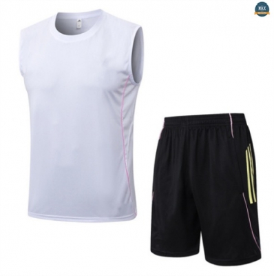 Maxmaillots Training Juventus Ensemble Short Débardeur 2025/26 Blanc/Noir/Jaune Pas chèr