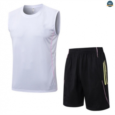 Maxmaillots Training Juventus Ensemble Short Débardeur 2025/26 Blanc/Noir/Jaune Pas chèr