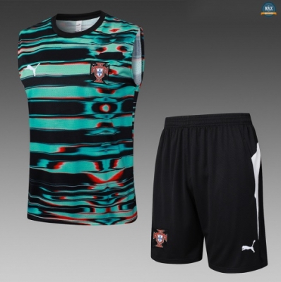 Maxmaillots Training Portugal Ensemble Short Débardeur 2025/26 Vert/Noir/Blanc discout