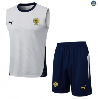 Maxmaillots Training Portugal Ensemble Short Débardeur 2025/26 Blanc/Bleu Marine Pas chèr