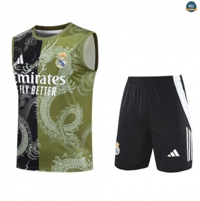 Maxmaillots Training Real Madrid Ensemble Short Débardeur 2025/26 Vert/Noir/Blanc Pas Chere