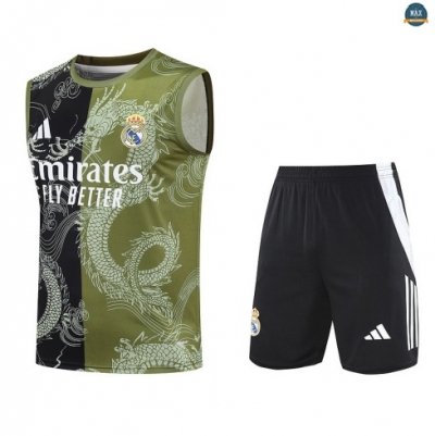 Maxmaillots Training Real Madrid Ensemble Short Débardeur 2025/26 Vert/Noir/Blanc Pas Chere
