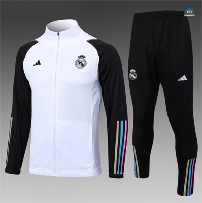 Créer Max Maillots Veste Survetement Enfant Real Madrid 2024/25 Blanc