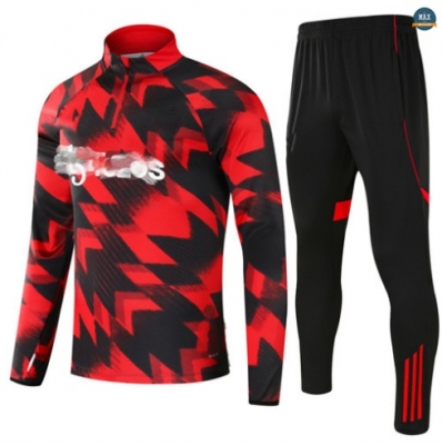 Grossiste Max Survetement Enfant Manchester United 2025/26 Rouge/Noir